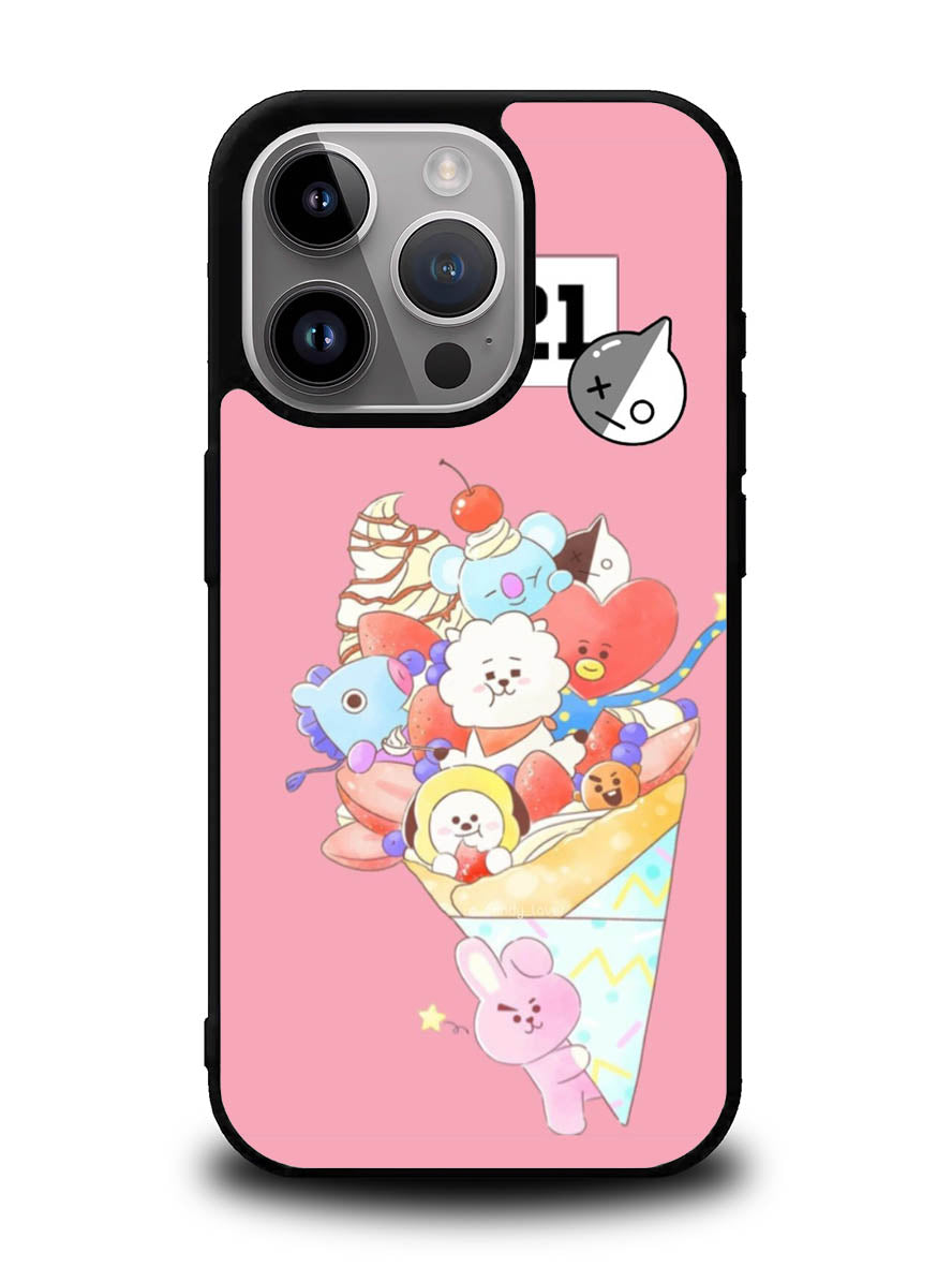 BTS BT21 Pink Cute iPhone 16 Pro Case OV4309