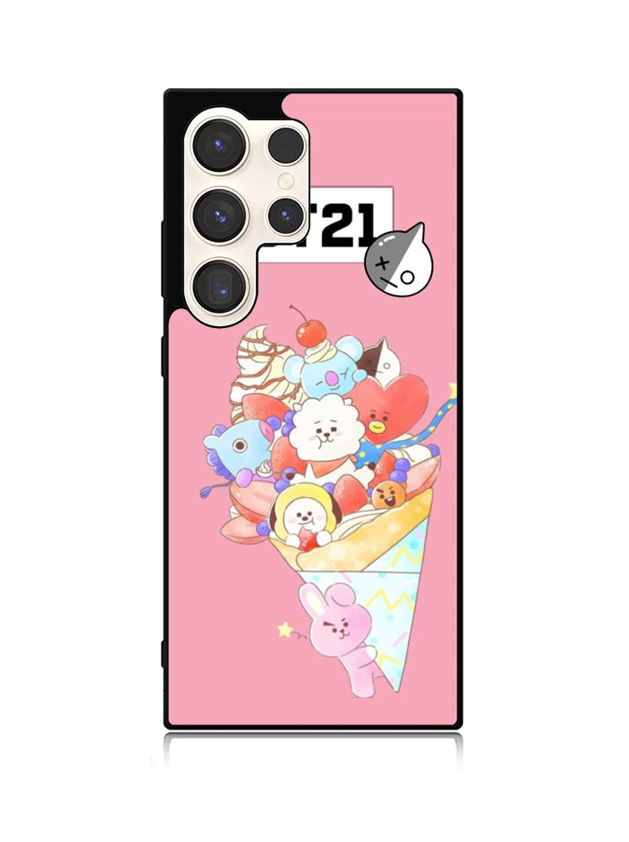 BTS BT21 Pink Cute Samsung Galaxy S25 Ultra 5G Case QC4309