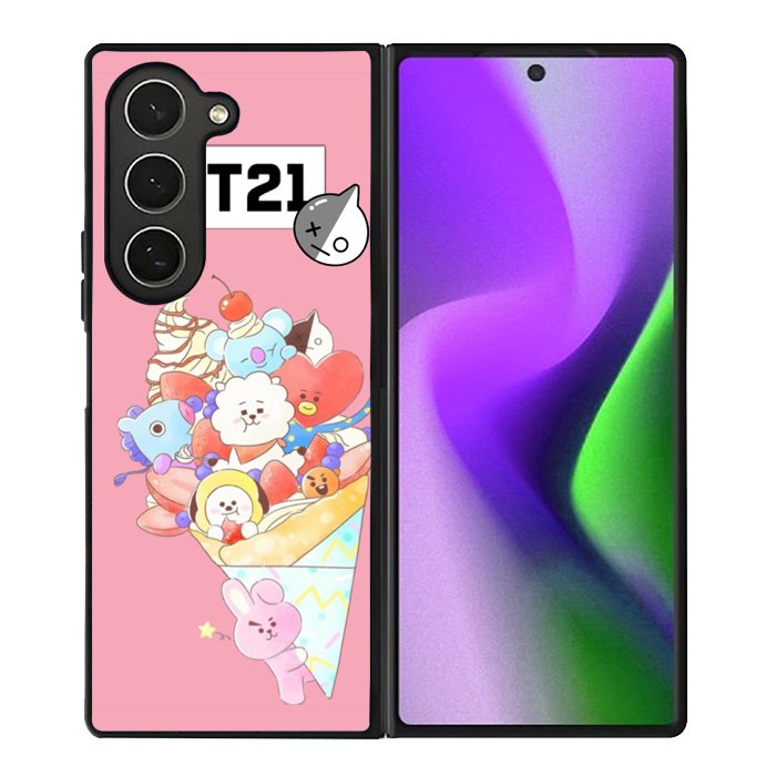 BTS BT21 Pink Cute Samsung Galaxy Z Fold 6 5G 2024 Case OV4309