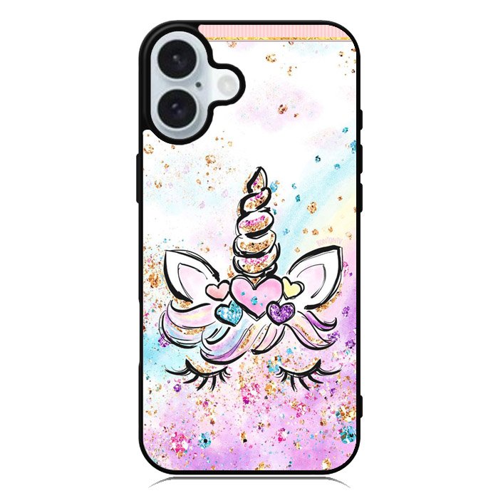 Cute Unicorn Sparkling iPhone 16 Plus Case