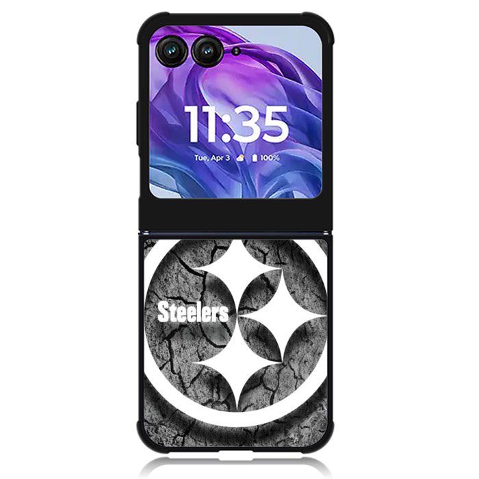 Steelers black and white Motorola Moto Razr Plus 2024 , Moto Razr+ 2024 Case OV6899