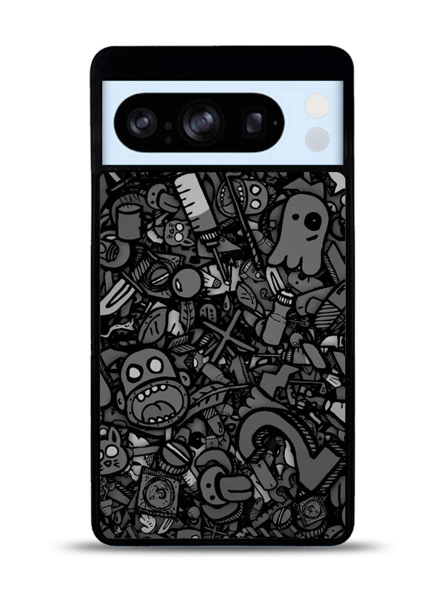 Doodle Grey Cool Google Pixel 8 Pro Case QC7100