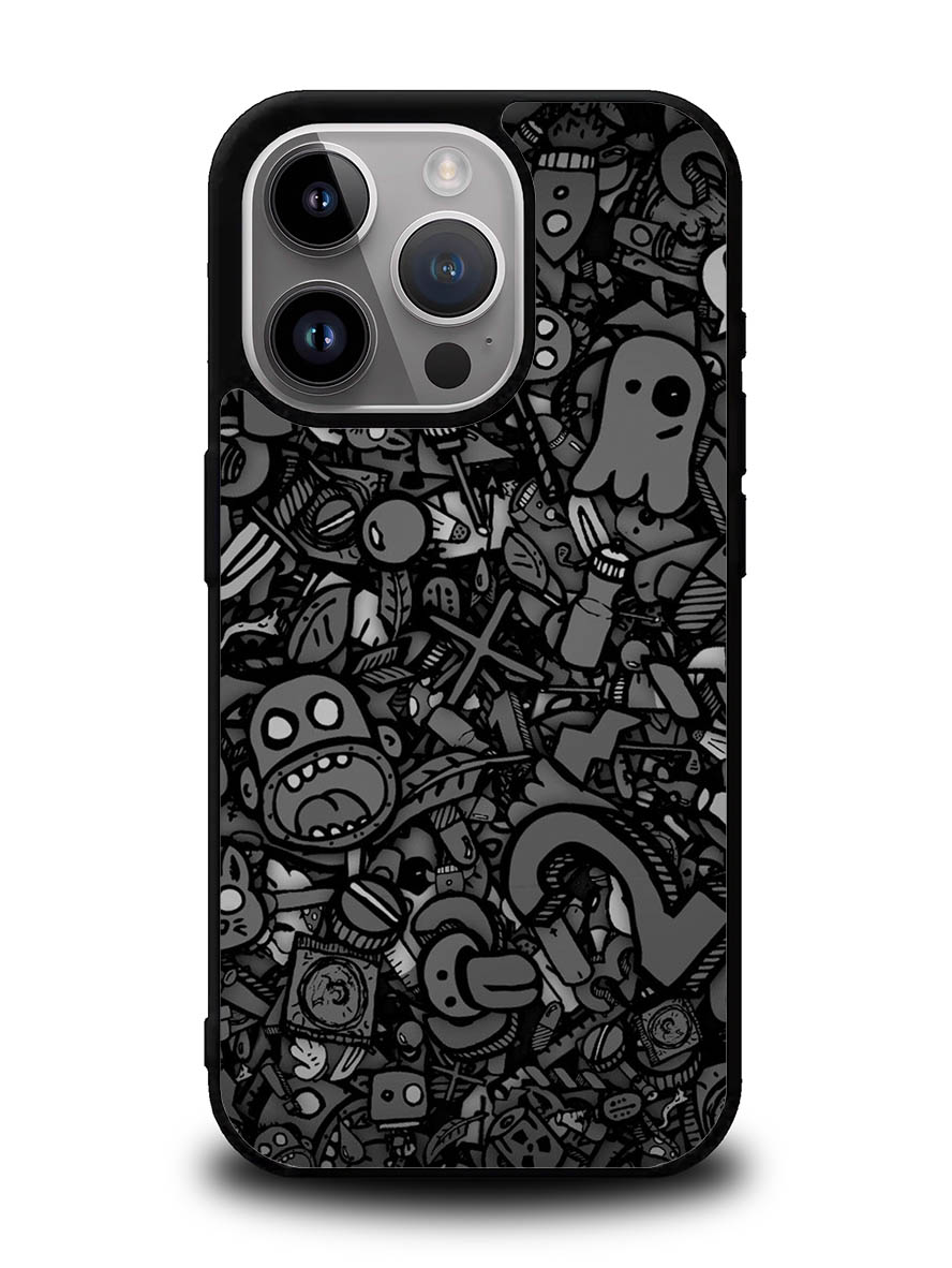 Doodle Grey Cool iPhone 16 Pro Max Case OV7100