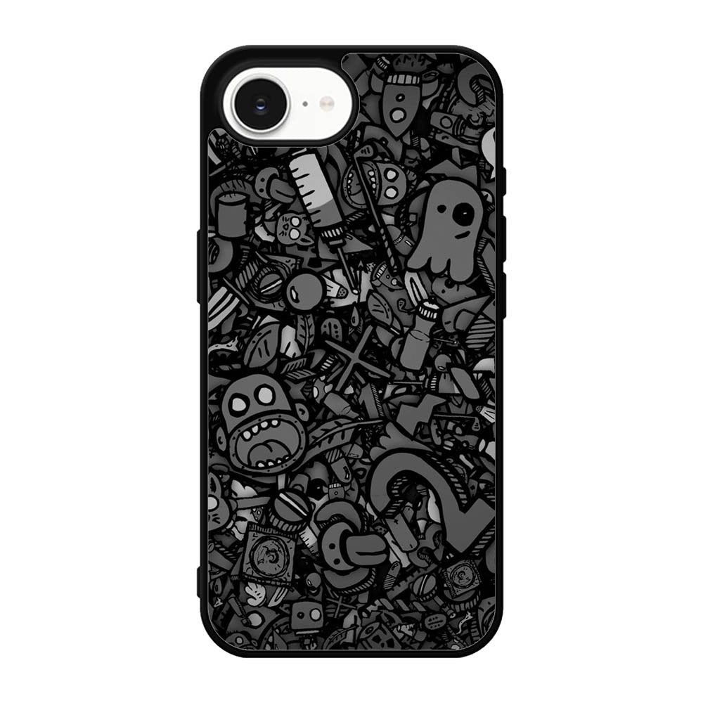 Doodle Grey Cool iPhone 17e Case OV7100