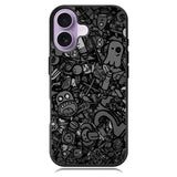 Doodle Grey Cool iPhone 17 Case OV7100