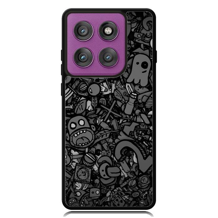 Doodle Grey Cool Motorola Moto Edge 2025 | Moto Edge 60 Fusion | Moto Edge 60 Pro Case OV7100