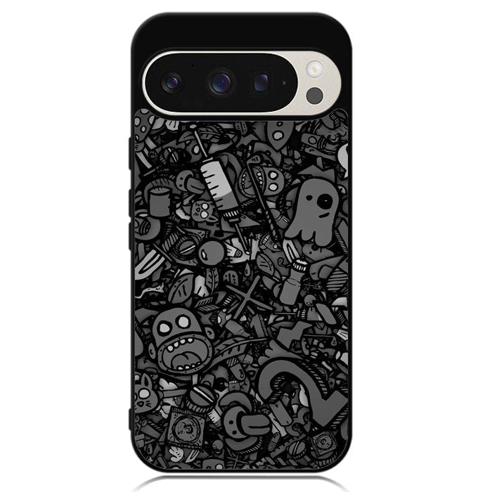 Doodle Grey Cool Google Pixel 9 Pro XL Case OV7100