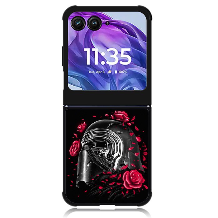 Star Wars Kylo Ren Helmet and Roses Motorola Moto Razr Plus 2024 , Moto Razr+ 2024 Case