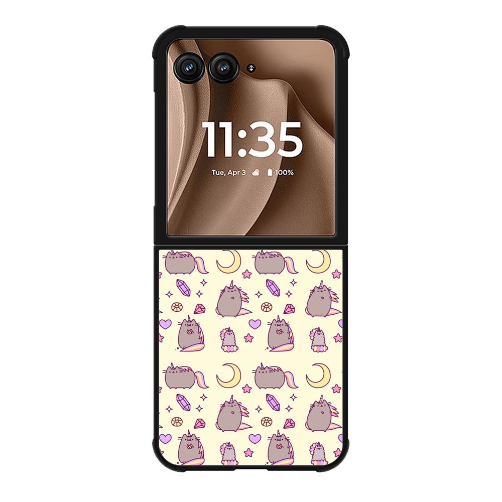 Pusheen The Cat Moon Pattern Motorola Moto RAZR Plus 2025 Case OV6948