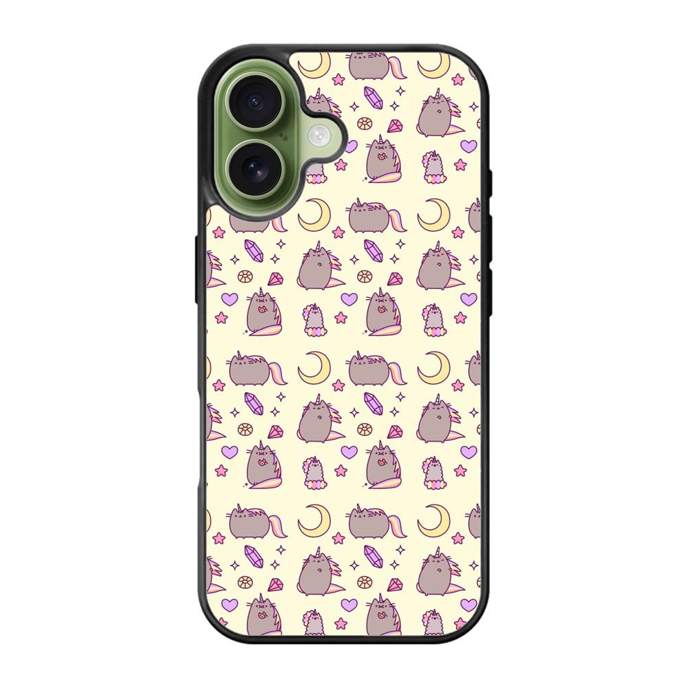 Pusheen The Cat Moon Pattern iPhone 17 Case QC6948