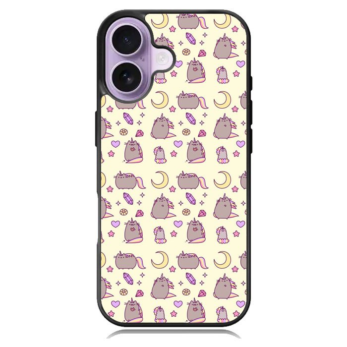 Pusheen The Cat Moon Pattern iPhone 17 Case OV6948