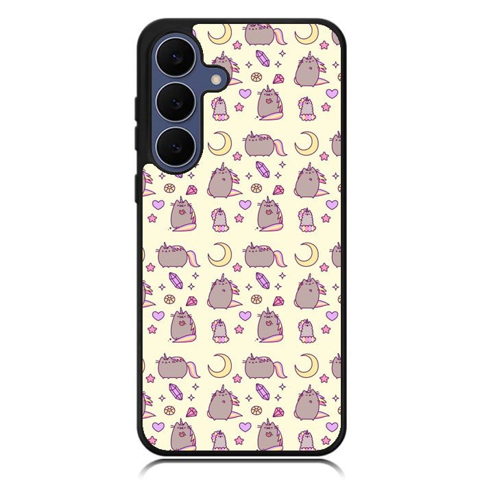 Pusheen The Cat Moon Pattern Samsung Galaxy S25 FE Case OV6948