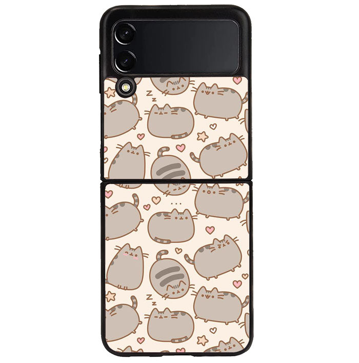 Pusheen The Cat Pattern Samsung Galaxy Z Flip 4 5G 2022 Case