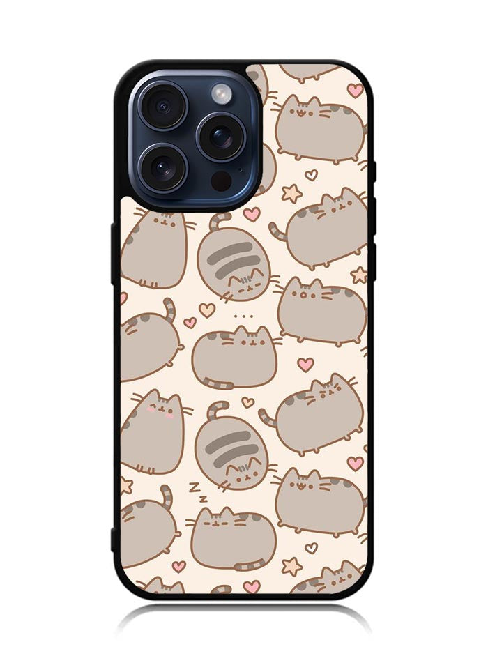 Pusheen The Cat Pattern iPhone 15 Pro Case OV6950