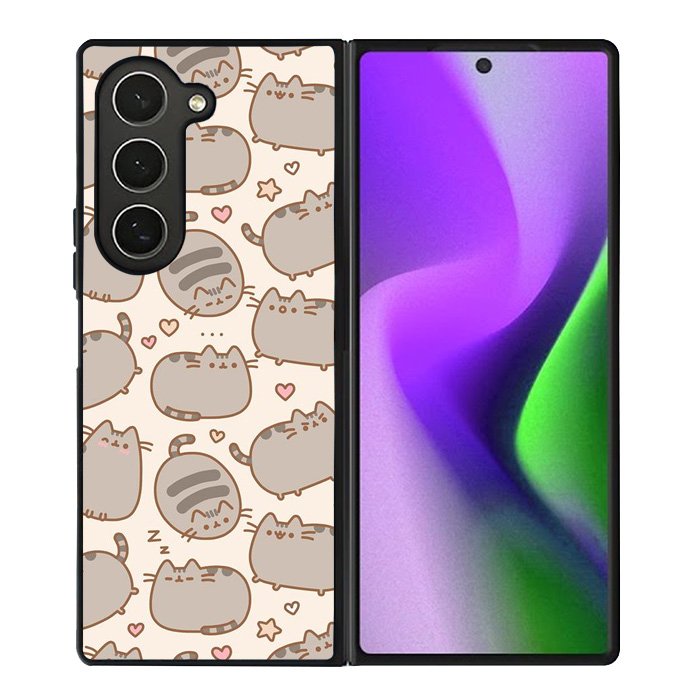 Pusheen The Cat Pattern Samsung Galaxy Z Fold 6 Case