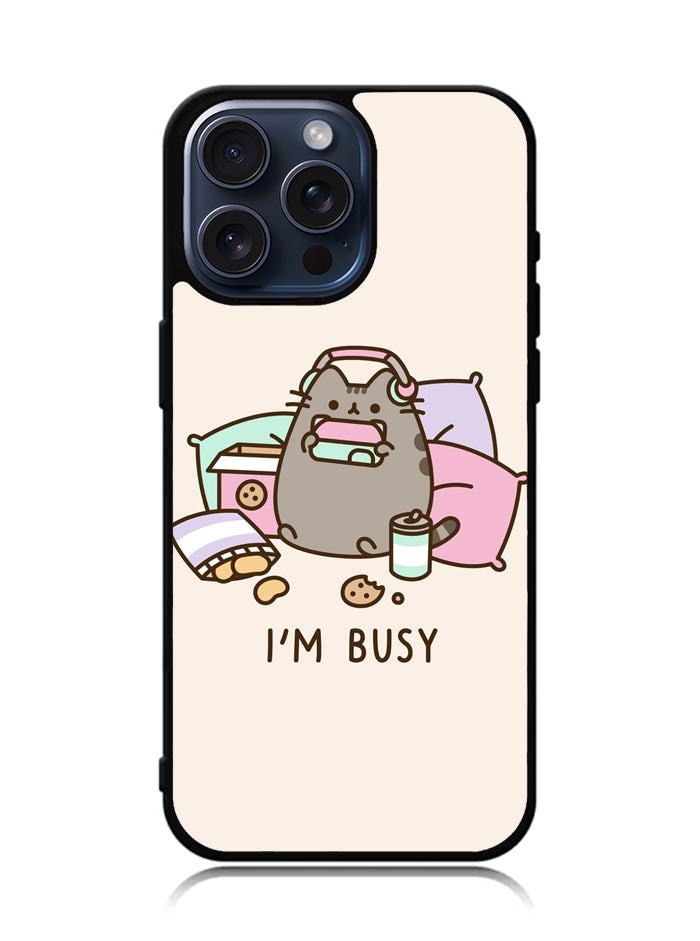 Pusheen The Cat Very Busy iPhone 15 Pro Max Case