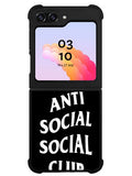 Anti Social Social Club Black White Samsung Galaxy Z Flip 5 5G 2023 Case OV7174