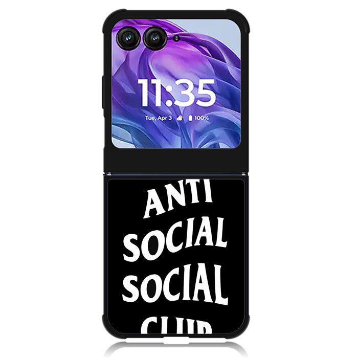 Anti Social Social Club Black White Motorola Moto Razr Plus 2024 , Moto Razr+ 2024 Case OV7174