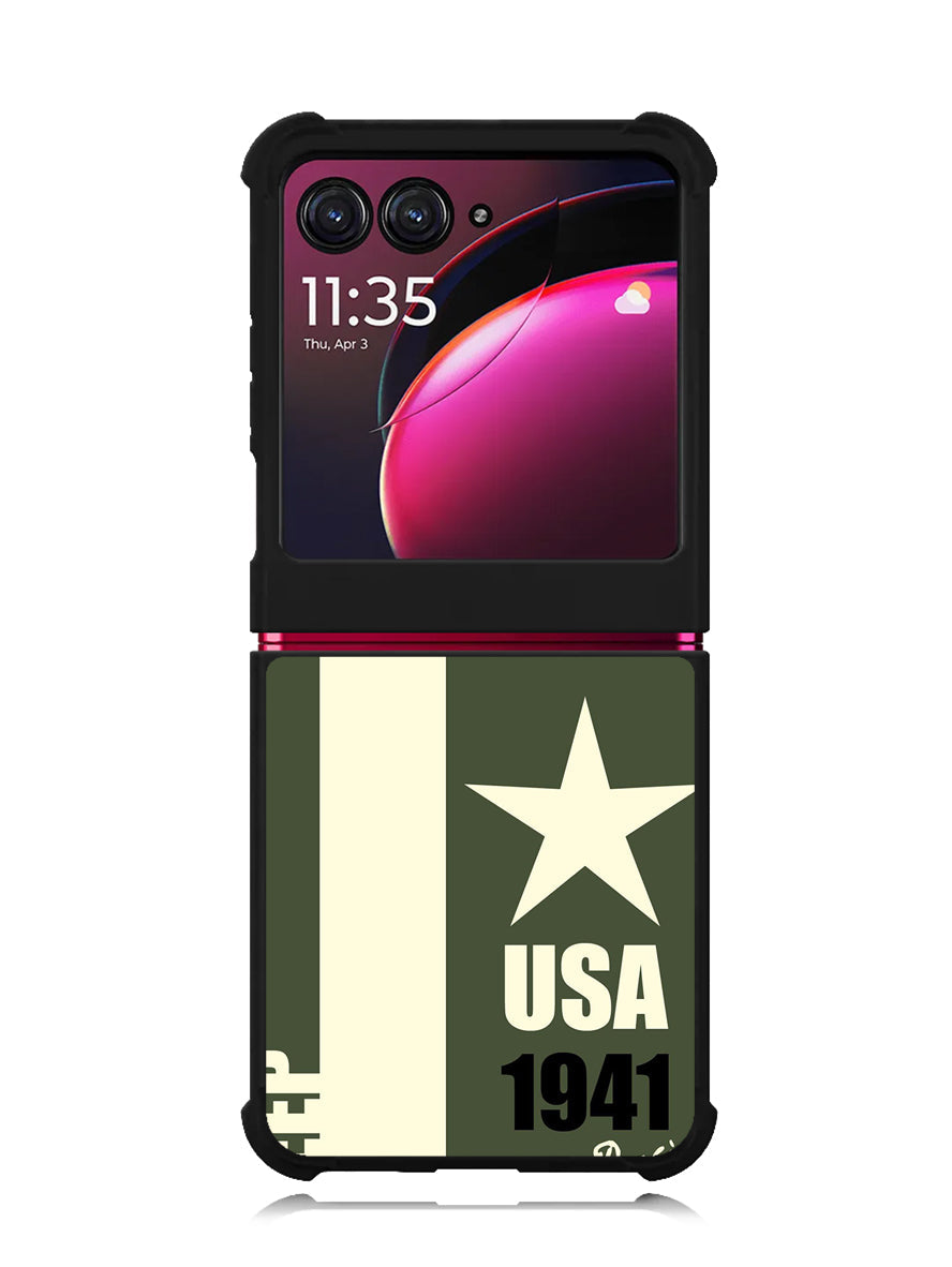 Jeep Vintage Racing USA 1941 Motorola Moto Razr Plus 2023 , Moto Razr+ 2023 Case OV9800