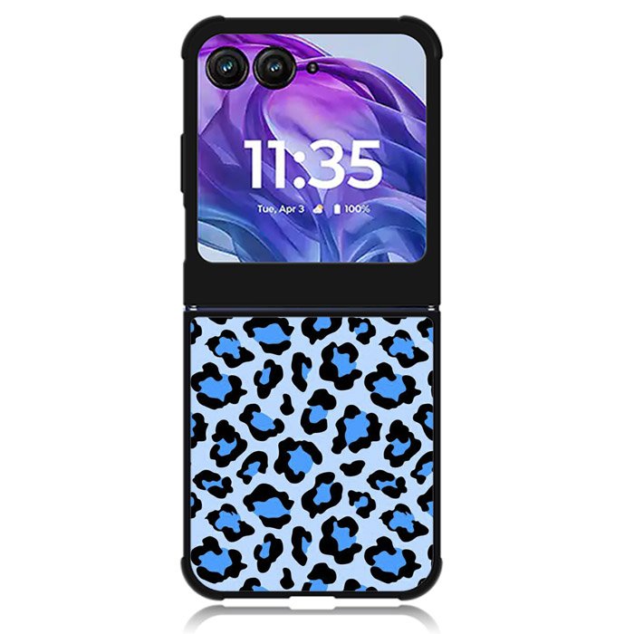 Leopard Blue Pattern Motorola Moto Razr Plus 2024 , Moto Razr+ 2024 Case OV9850