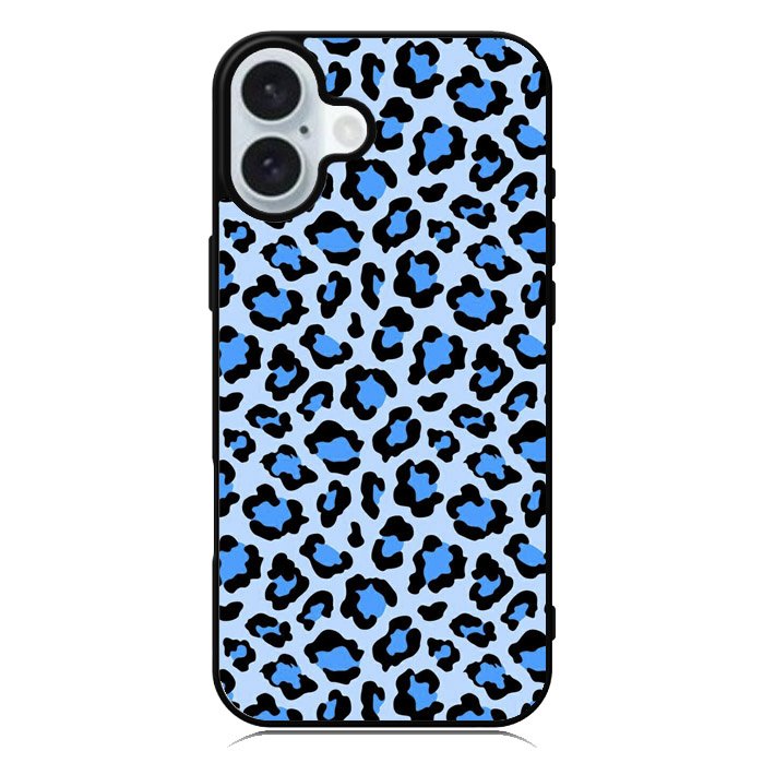 Leopard Blue Pattern iPhone 16 Case QC9850