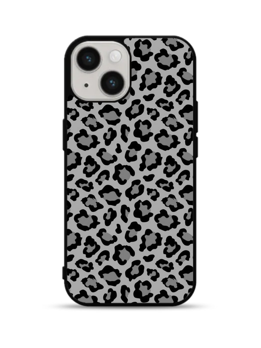 Leopard Grey Pattern iPhone 15 Plus Case