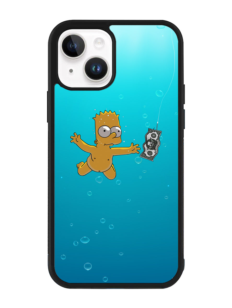 Bart Simpsons Nevermind Nirvana iPhone 15 Plus Case OV9891