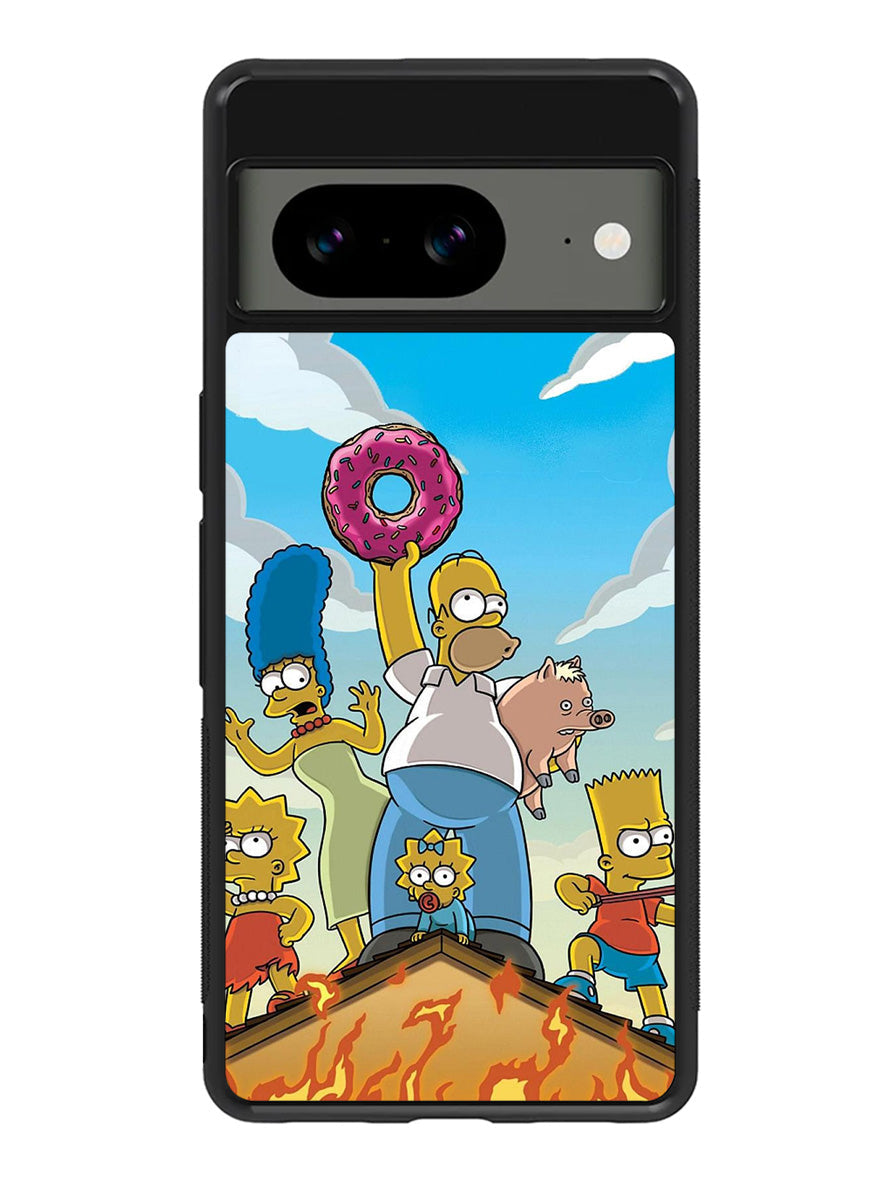 The Simpsons Fire Family Google Pixel 8 Case QC9900