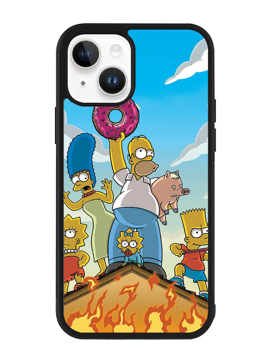 The Simpsons Fire Family iPhone 14 Plus Case QC9900