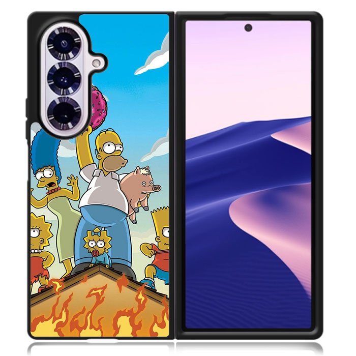 The Simpsons Fire Family Samsung Galaxy Z Fold 7 Case OV9900