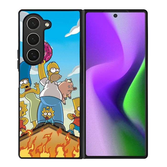 The Simpsons Fire Family Samsung Galaxy Z Fold 6 5G 2024 Case OV9900