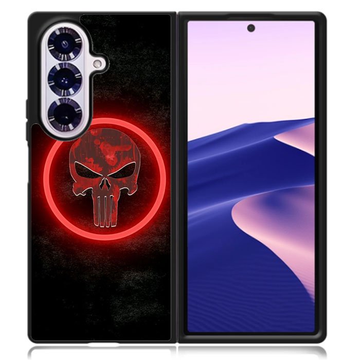 Punisher Red Glow Samsung Galaxy Z Fold 7 Case OV9919