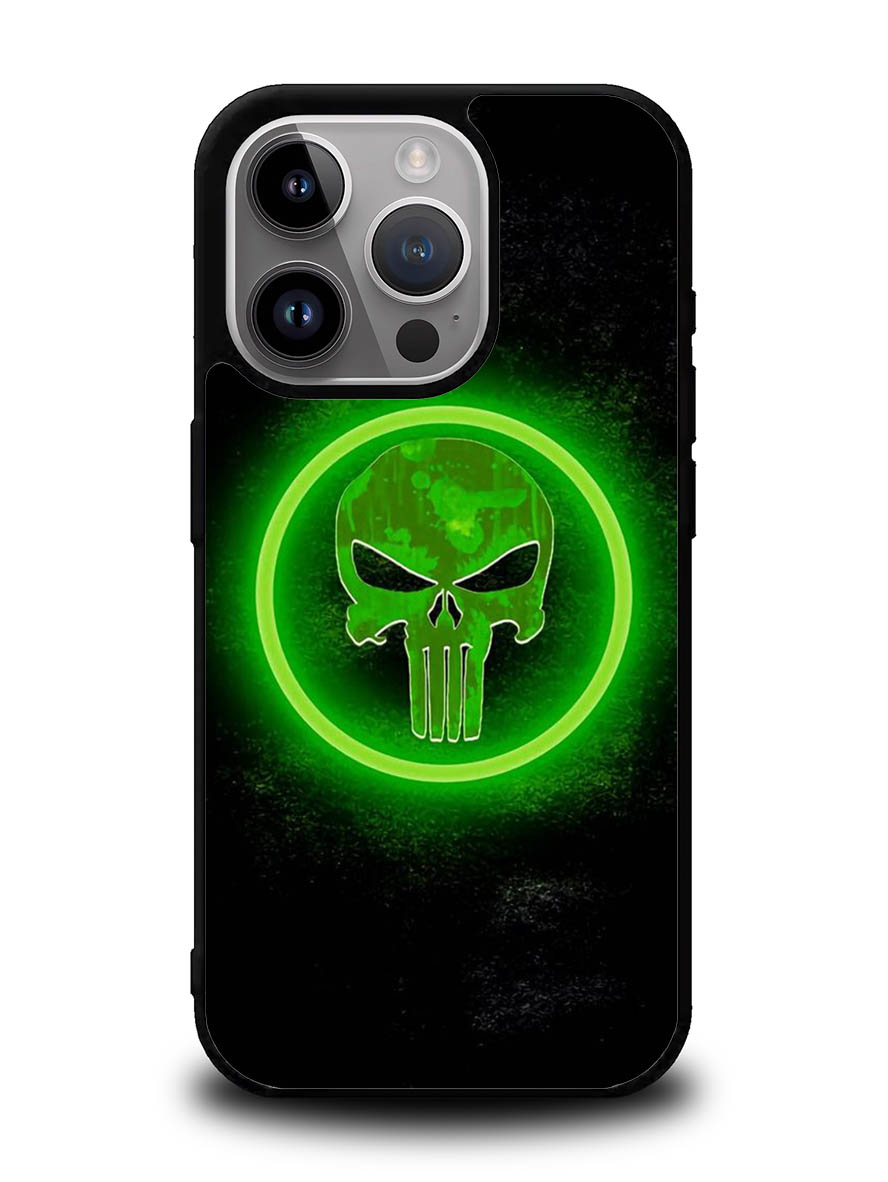 Punisher Green Glow iPhone 16 Pro Case OV9918
