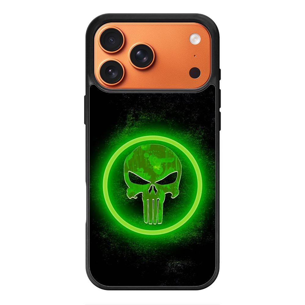 Punisher Green Glow iPhone 17 Pro Case QC9918