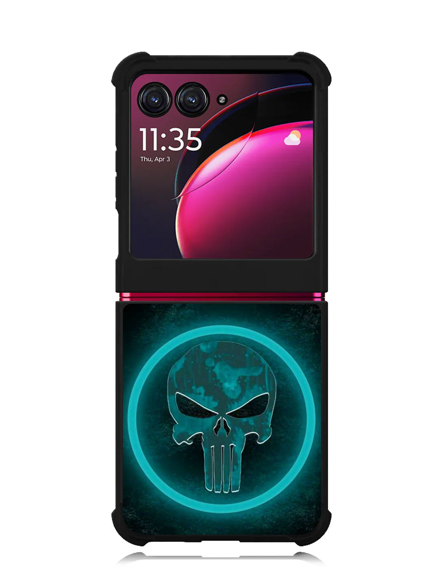 Punisher Blue Glow Motorola Moto Razr Plus 2023 , Moto Razr+ 2023 Case OV9917