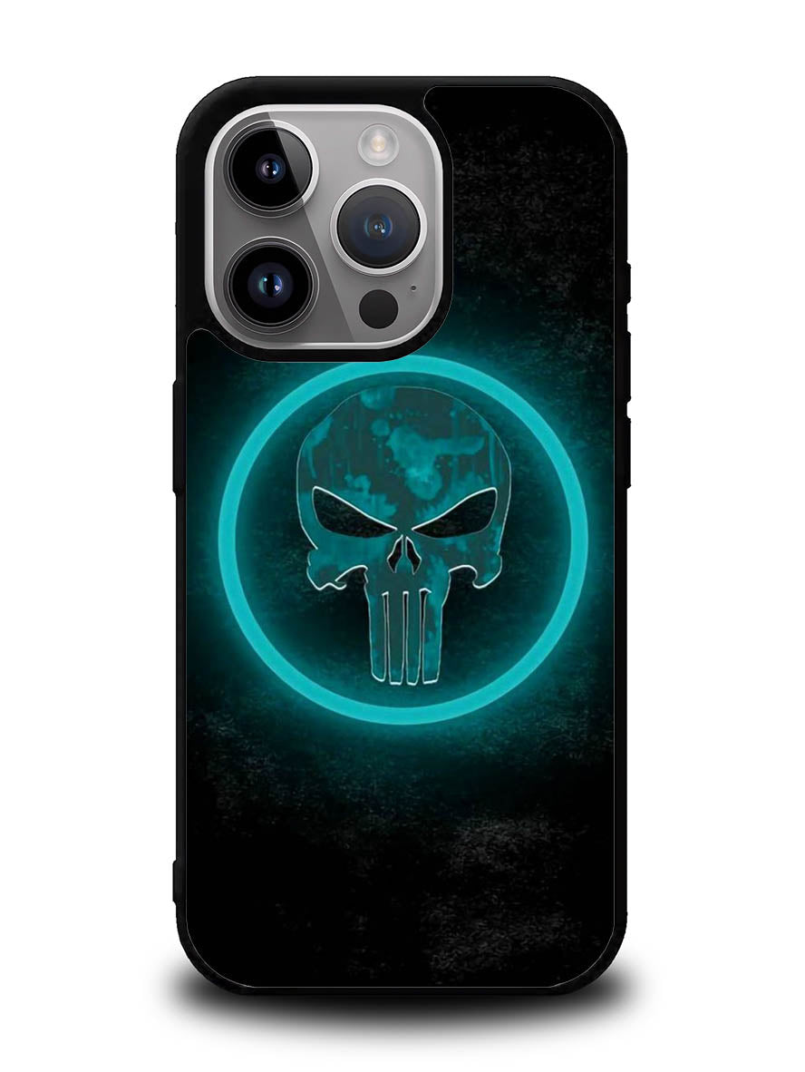 Punisher Blue Glow iPhone 14 Pro Max Case QC9917