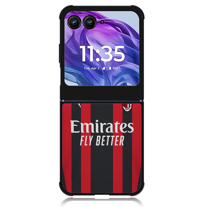 AC MILAN 2021-2022 Home Jersey Motorola Moto Razr Plus 2024 , Moto Razr+ 2024 Case OV8788
