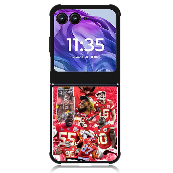 the super bowl Champion Kansas City Motorola Moto Razr Plus 2024 , Moto Razr+ 2024 Case