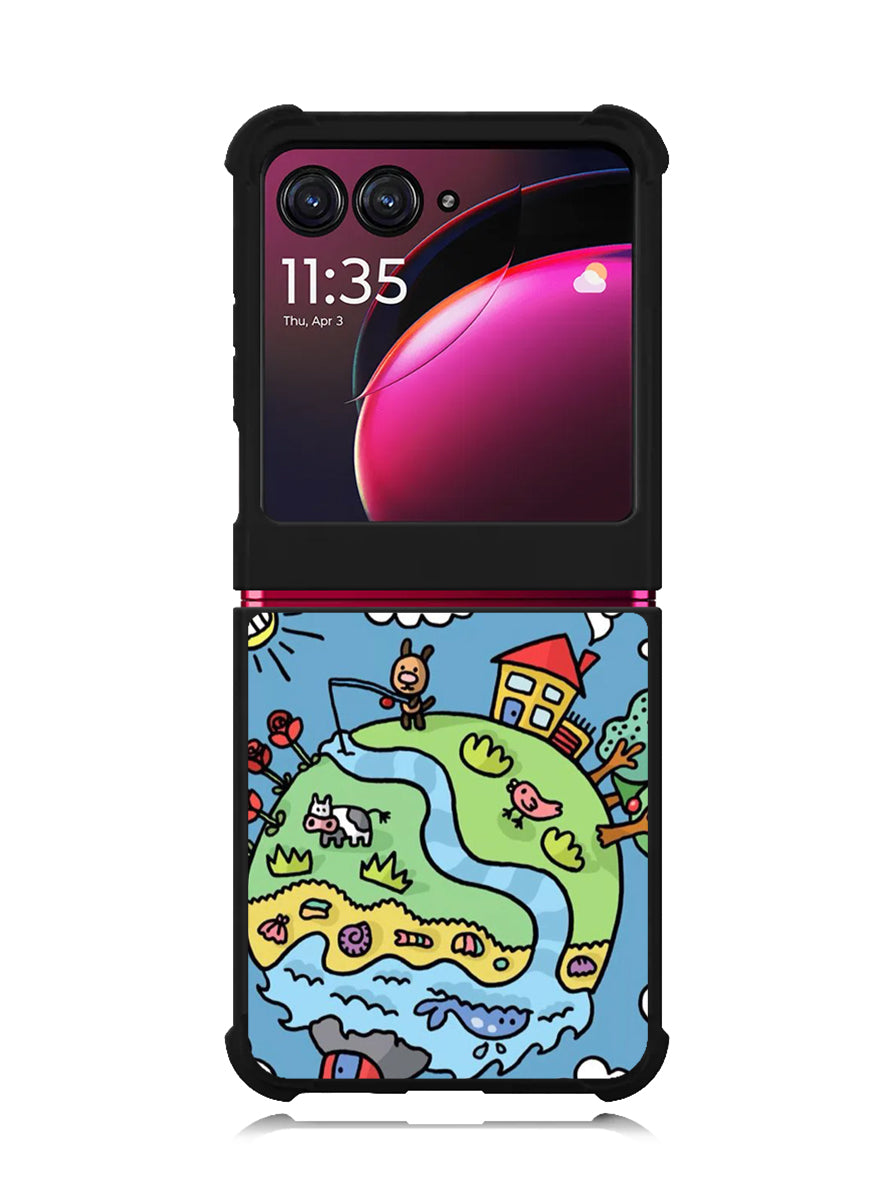 Cute Doodle Art Motorola Moto Razr Plus 2023 , Moto Razr+ 2023 Case OV8813