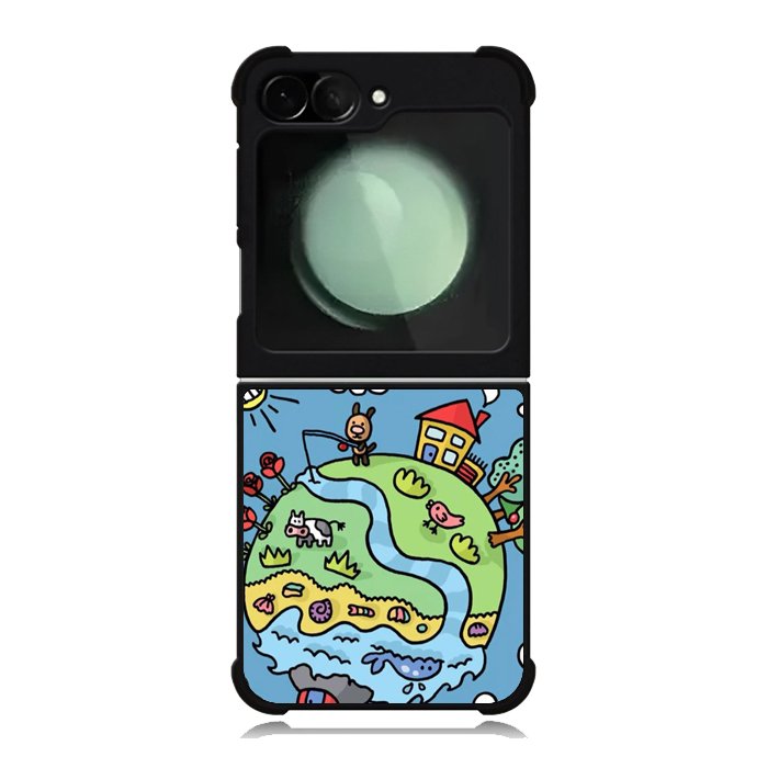 Cute Doodle Art Samsung Galaxy Z Flip 6 5G 2024 Case OV8813