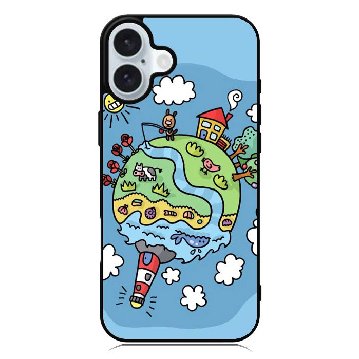 Cute Doodle Art iPhone 16 Case QC8813