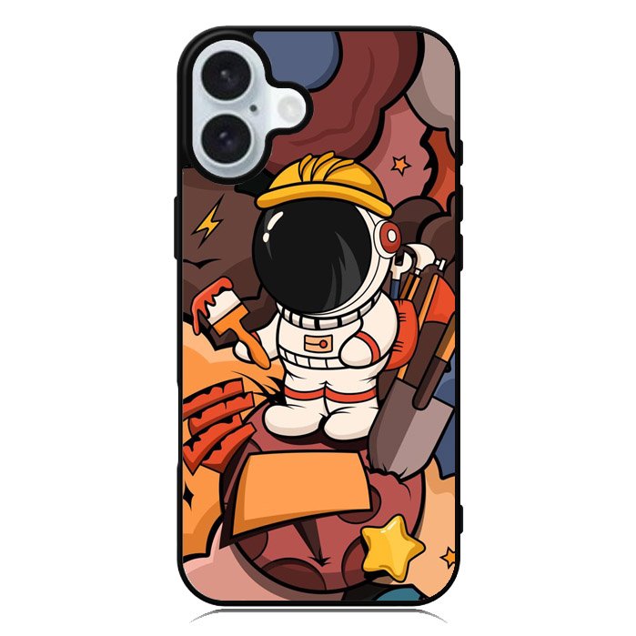 Cute Astronaut Builder iPhone 16 Plus Case QC8809