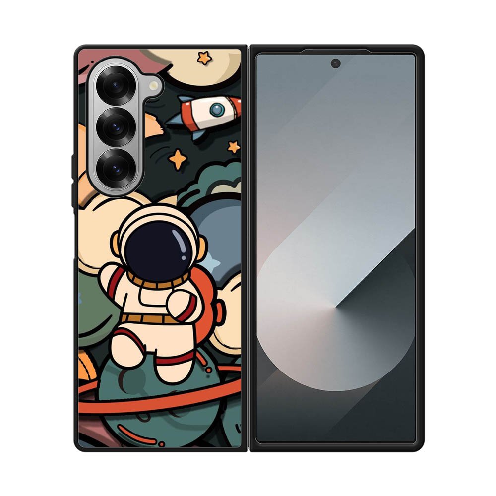 Cute Astronaut Run in Space Samsung Galaxy Z Fold 7 5G Case QC8811