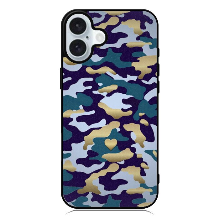 New Camo Heart iPhone 16 Plus Case QC8818