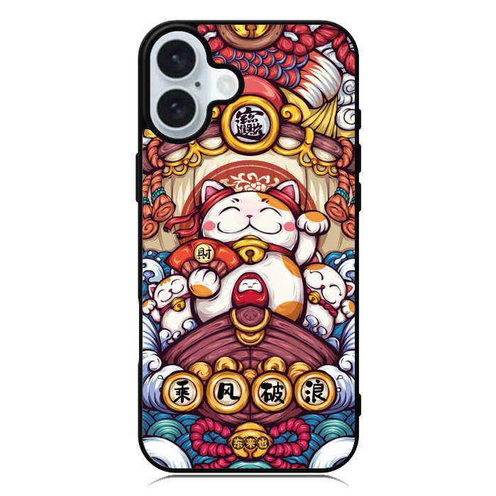 Cute Maneki Neko iPhone 16 Case QC8850