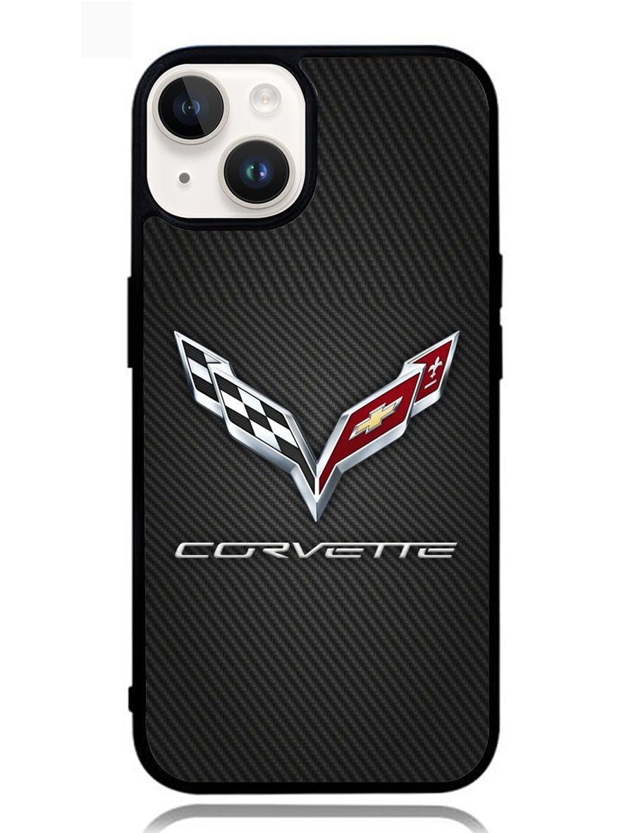 Corvette Logo Carbon iPhone 14 Plus Case OV8844