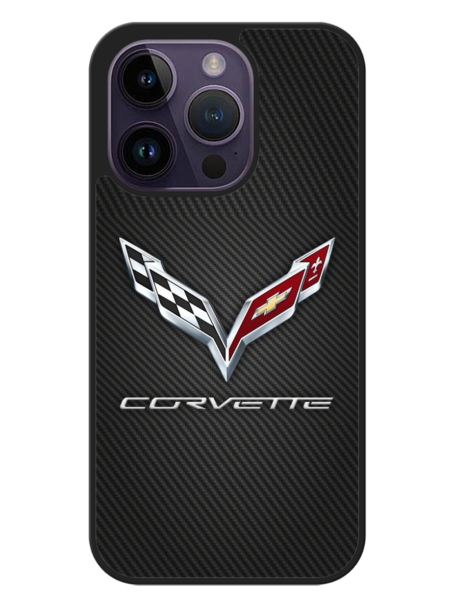 Corvette Logo Carbon iPhone 14 Pro Max Case OV8844