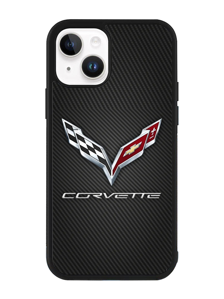 Corvette Logo Carbon iPhone 15 Case OV8844