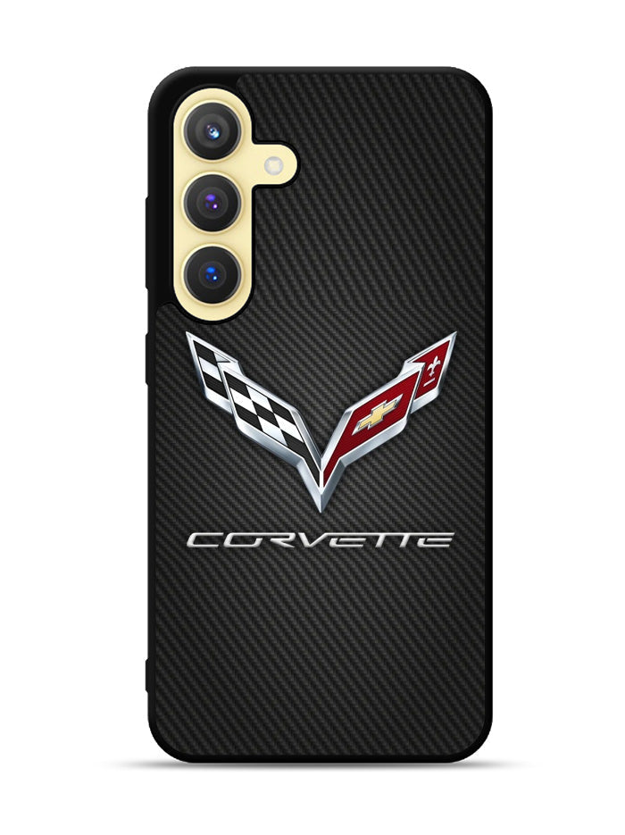 Corvette Logo Carbon 2nd Samsung Galaxy S24 Plus 5G , Samsung Galaxy S24+ 5G Case