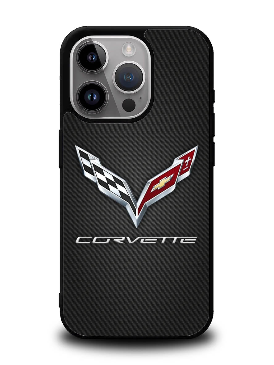 Corvette Logo Carbon 2nd iPhone 15 Pro Case